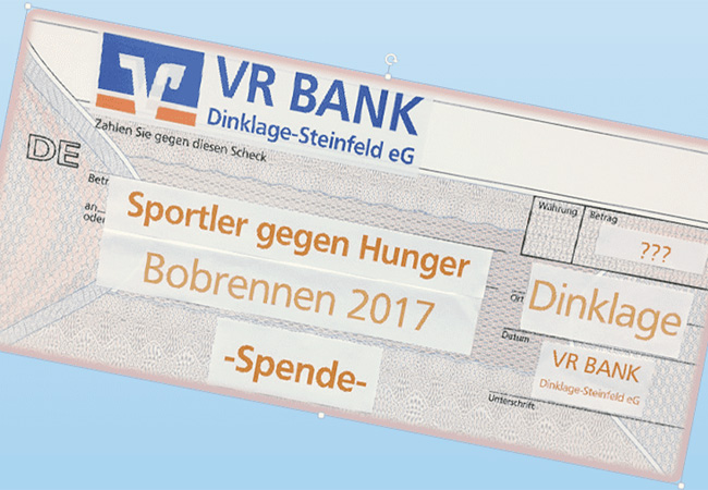 Spendenaktion der VR Bank Dinklage-Steinfeld für Sportler gegen Hunger