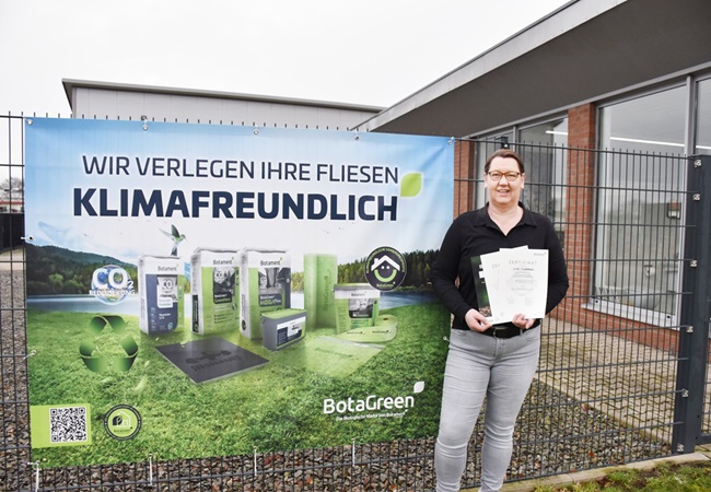 Die Fliesen Kreutzmann GmbH verlegt Fliesen klimafreundlich - mit der ökologischen Marke Botagreen