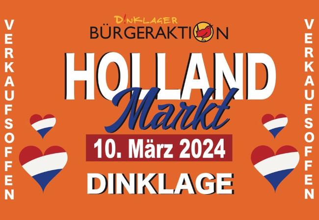 Save the date – Verkaufsoffener Sonntag mit Hollandmarkt